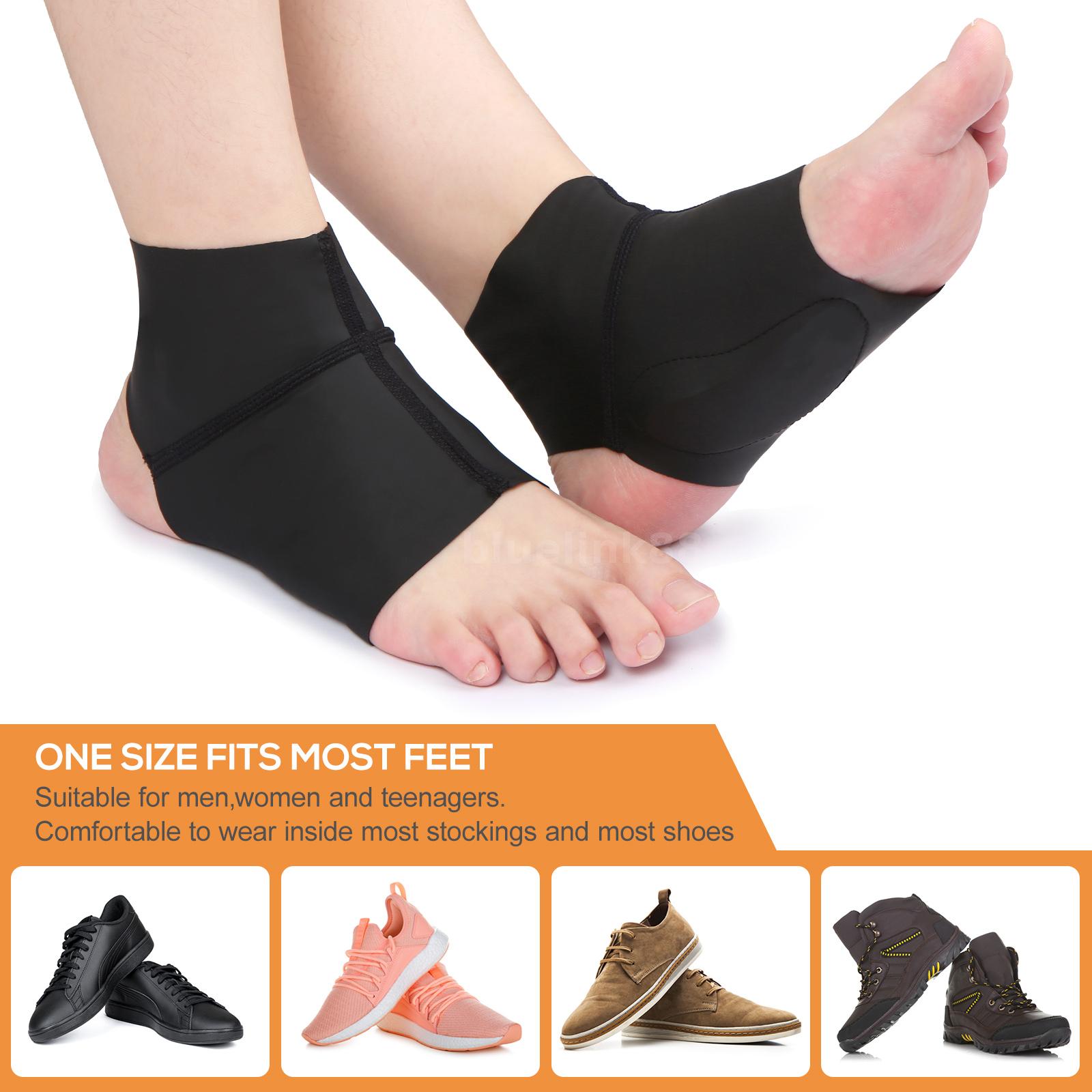 1 Pair Compression Arch Support Brace with Gel Ankle Protector Wrap ...